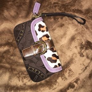 Coach Maddison ocelot calf wristlet